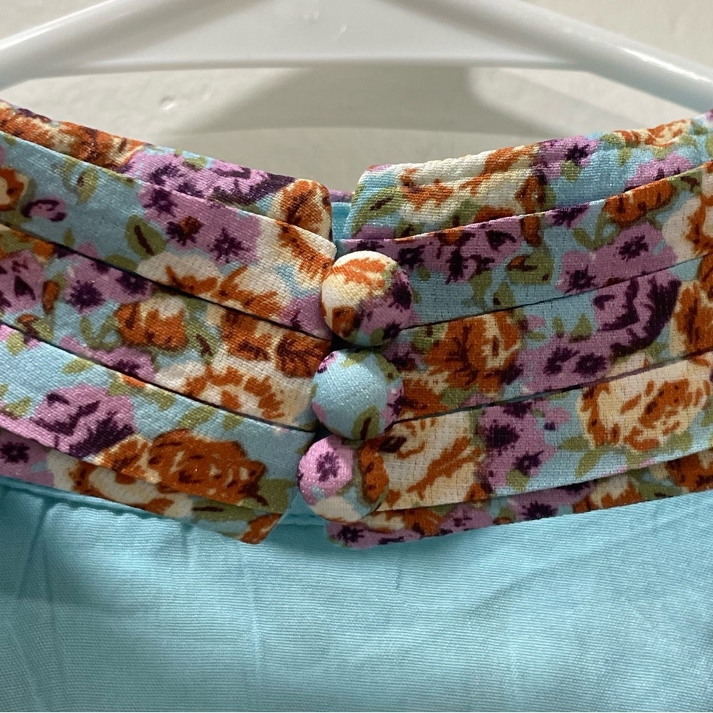 NWT Bohme Women's Small Brissa Floral High Neck Open Back Tie Blouse - Picture 8 of 16